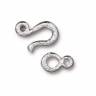 Замочек "Hammered Hook & Eye", покрытие - bright rhodium